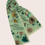 Pañuelo UPF50+ multiposición floral – verde – Cuaderno de Campo