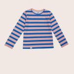 Camiseta infantil UPF50+ de protección solar estampado rayas azul-rosa