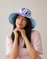 gorro azul y rosa