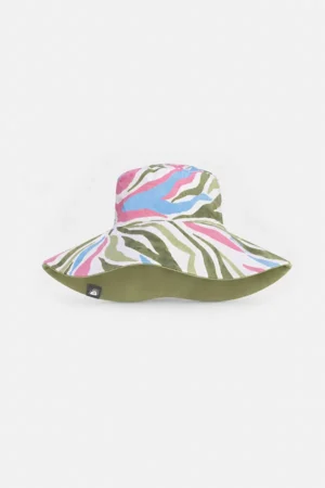 gorro verde y rosa
