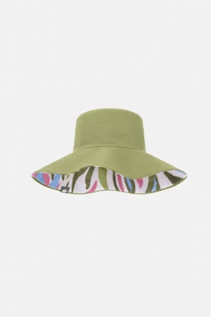 gorro verde y rosa